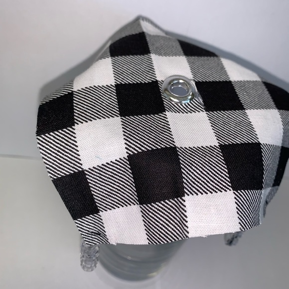 White Buffalo Plaid Protective Drink Covers - Picture 3 of 3
